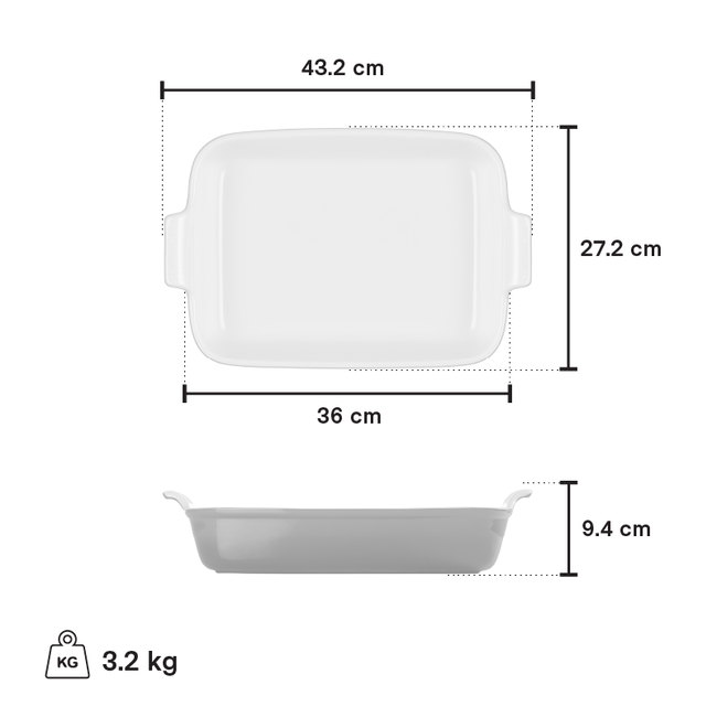 Plat rectangulaire, view 2